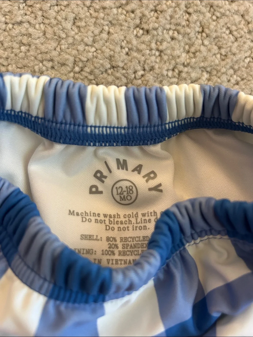 Primary Blue Buffalo Check Swim Diaper Cover